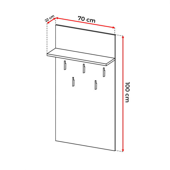 Cuier MARA II, de perete, 70x22x100 cm - ExpoMob [4]