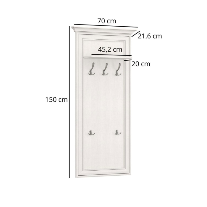Cuier suspendat TIFFANY II, crem fineline, 70x21,6x150 cm [3]
