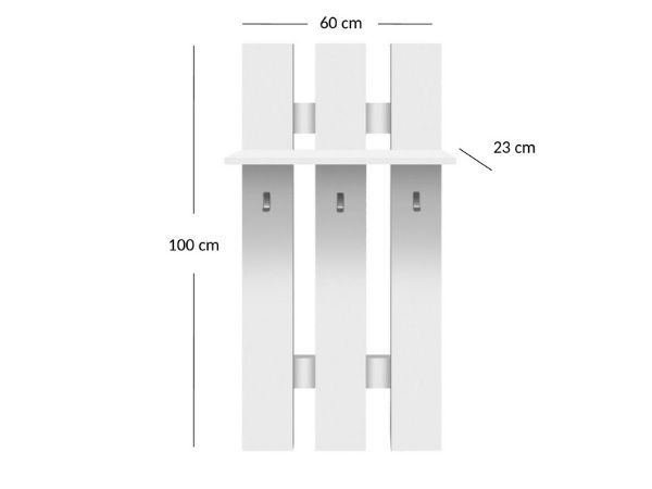 Cuier suspendat TOP MIX 60, alb, 60x23x100 cm [3]