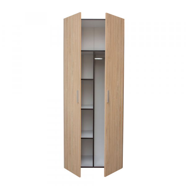 Dulap ALMA 2 usi, 5 rafturi, bara de haine, 80x52x203 cm - ExpoMob [2]