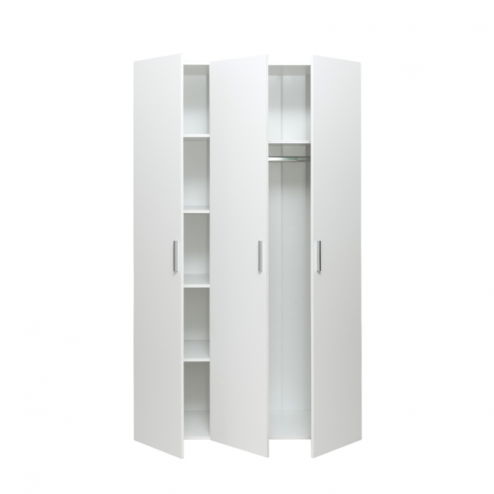 Dulap ALMA L, 3 usi, 6 rafturi, bara de haine, 120x52x203 cm - ExpoMob [3]