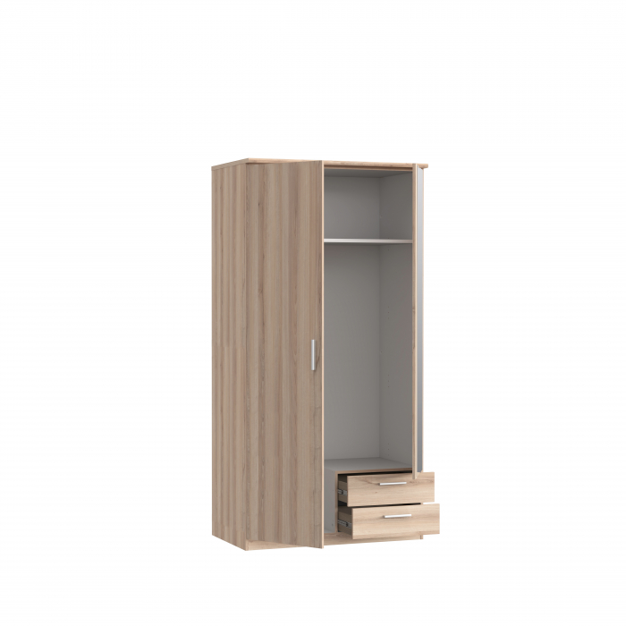 Dulap BRTS822S-W14, 2 usi, 2 sertare, oglinda, 100.1x61.5x201.6 cm - ExpoMob [5]