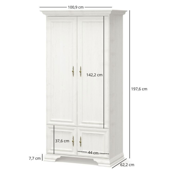 Dulap IRYS, 4 usi, pin anderson, 100,9x62,2x197,6 cm [2]