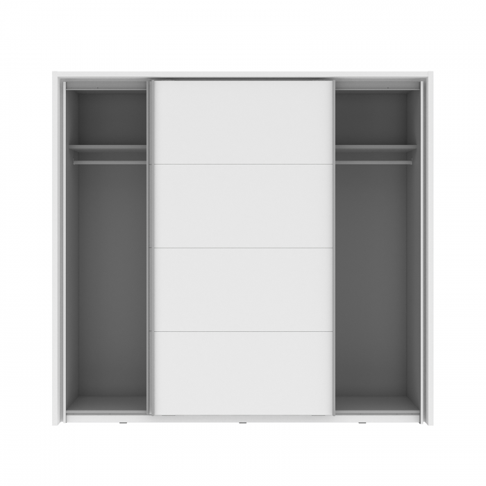 Dulap NEAPEL NPLS92412-C04, usi glisante, oglinda, 2 rafturi, bara de haine, alb, 230,9x63,8x215,5 cm - ExpoMob [3]