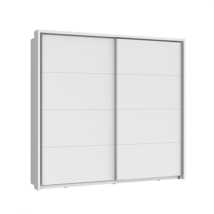Dulap NEAPEL NPLS92412-C04, usi glisante, oglinda, 2 rafturi, bara de haine, alb, 230,9x63,8x215,5 cm - ExpoMob [5]