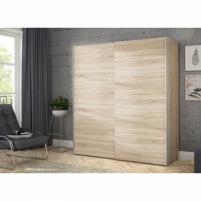 Dulap pentru haine W3NS82232-D30F, usi glisante, rafturi, bara de haine, sonoma, 170x61x190 cm - ExpoMob [4]