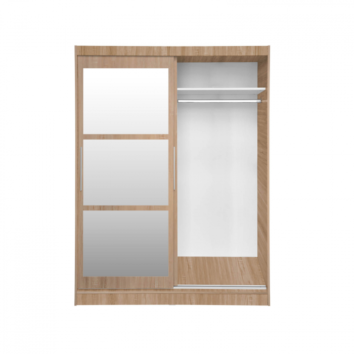 Dulap RODOS 02, cu usi glisante si oglinda, sonoma, 150x60x200 cm - ExpoMob [3]