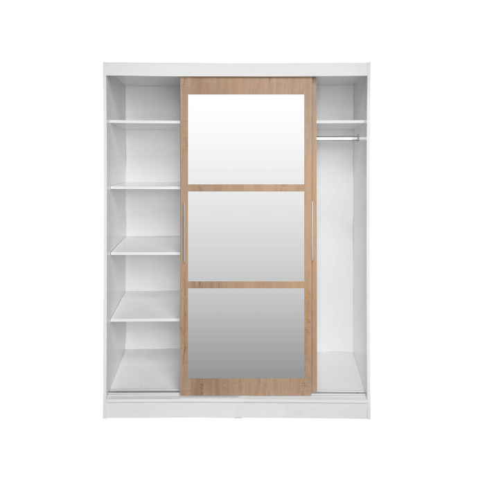 Dulap RODOS 02, cu usi glisante si oglinda, sonoma, 150x60x200 cm - ExpoMob [2]