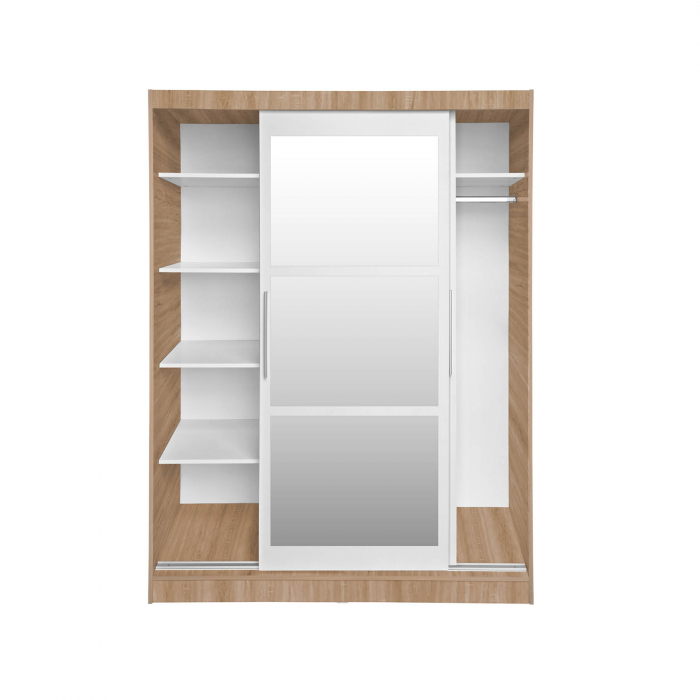 Dulap RODOS 02, cu usi glisante si oglinda, sonoma, 150x60x200 cm - ExpoMob [2]