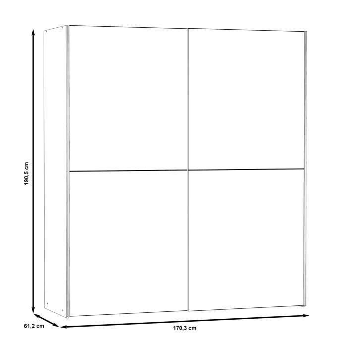 Dulap W3NS822X1-C910, usi glisante, alb + negru, 190.5x61.2x170.3 cm - ExpoMob [5]