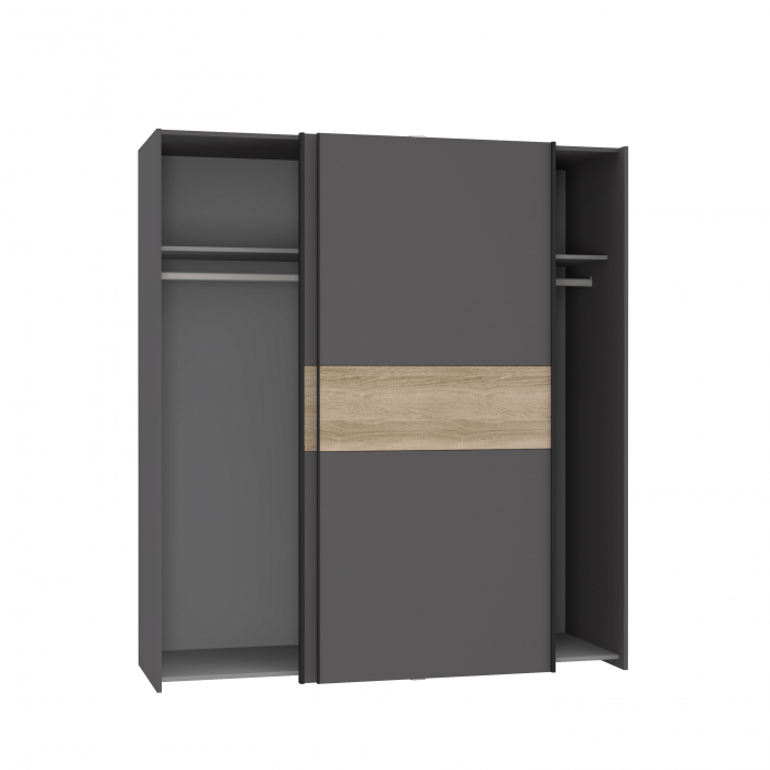 Dulap W3NS823E5-M272, usi glisante, gri + sonoma deschis, 190.5x61.2x170.3 cm - ExpoMob [5]