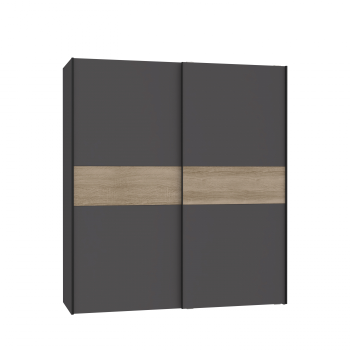 Dulap W3NS823E5-M272, usi glisante, gri + sonoma deschis, 190.5x61.2x170.3 cm - ExpoMob [3]