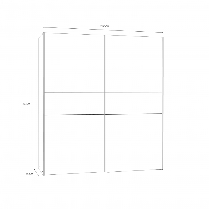 Dulap W3NS823E5-M272, usi glisante, gri + sonoma deschis, 190.5x61.2x170.3 cm - ExpoMob [6]