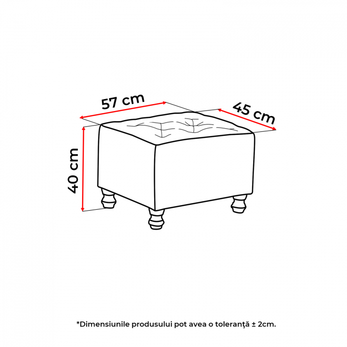Fotoliu CHESTERFIELD fix, cu taburet si arcuri, 105x90x80 cm - ExpoMob [4]
