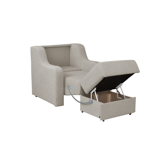 Fotoliu GINA II extensibil, cu arcuri si lada depozitare, crem, 95x100x95 cm [4]