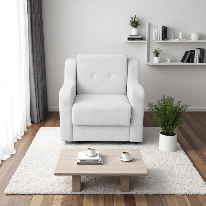 Fotoliu GINA II extensibil, cu arcuri si lada depozitare, gri deschis, 95x100x95 cm [5]