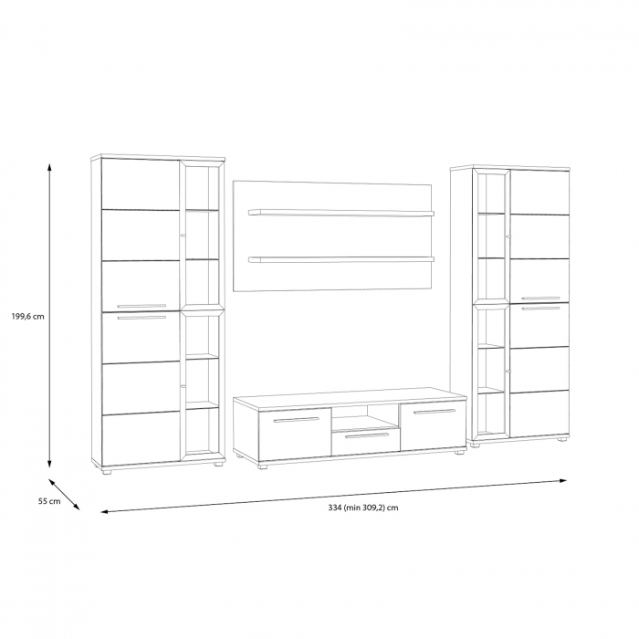 Living ALX, 4 corpuri, artisan + alb, 334x55x200 cm - ExpoMob [6]