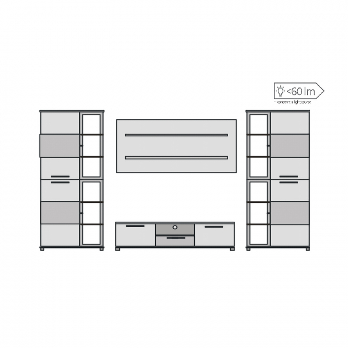 Living ALX, 4 corpuri, artisan + alb, 334x55x200 cm - ExpoMob [8]