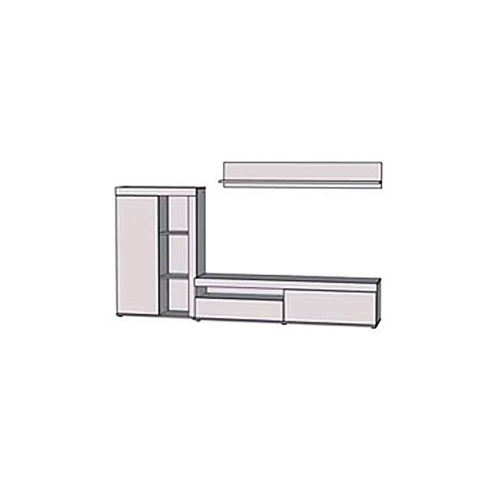 Living ANKLAM, 3 corpuri, sonoma + alb, 265x41x158,5 cm - ExpoMob [10]