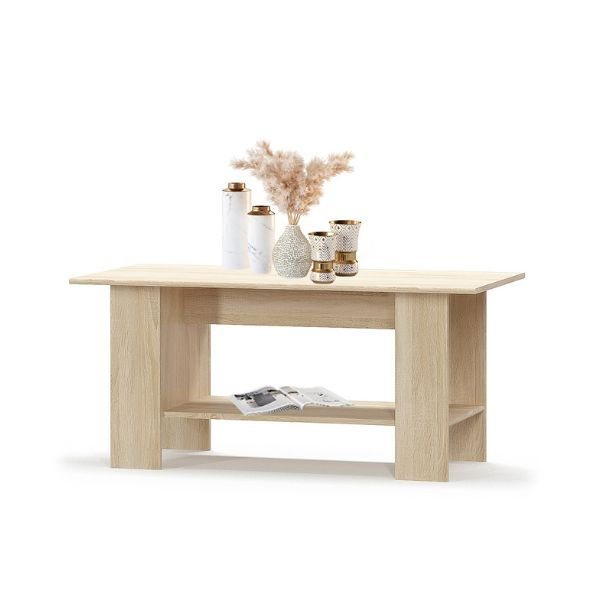 Masuta de cafea TIPS, cu raft, stejar sonoma, 120x59x55,5 cm [2]