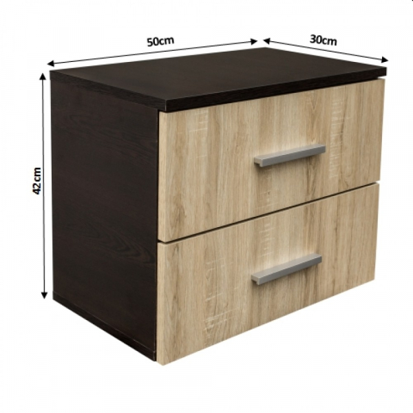 Noptiera ALMA, 2 sertare, 50x30x42 cm - ExpoMob [4]