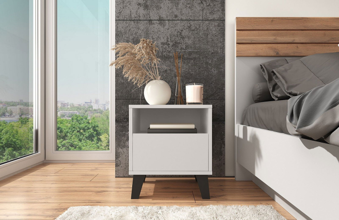 Noptiera BORG, 1 sertar, casmir, 40x38,8x45,6 cm [6]