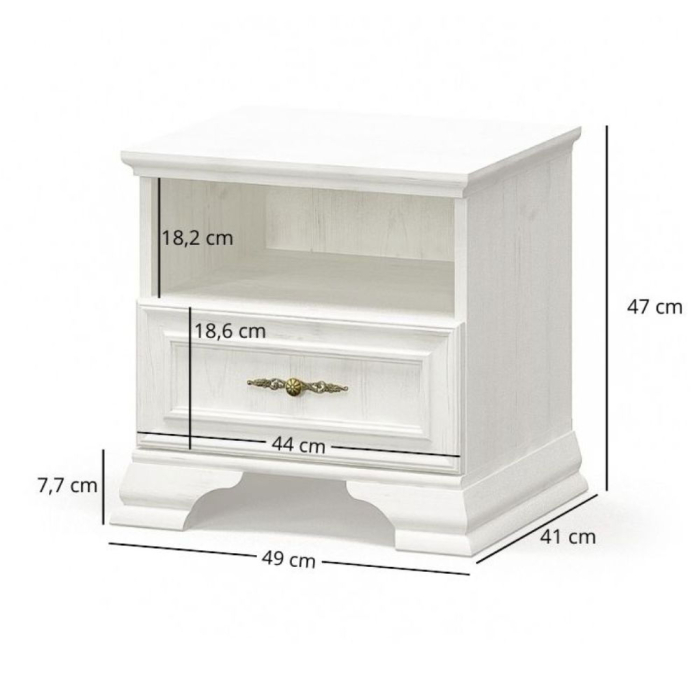 Noptiera IRYS, 1 sertar, pin anderson, 49x41x47 cm [2]