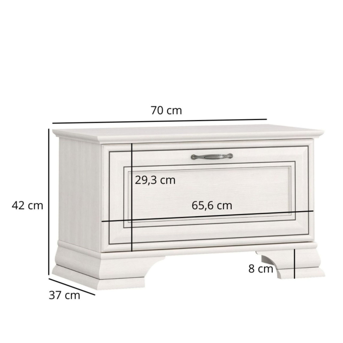 Pantofar cu 1 usa tip clapeta TIFFANY II, crem fineline, 70x37x42 cm [4]