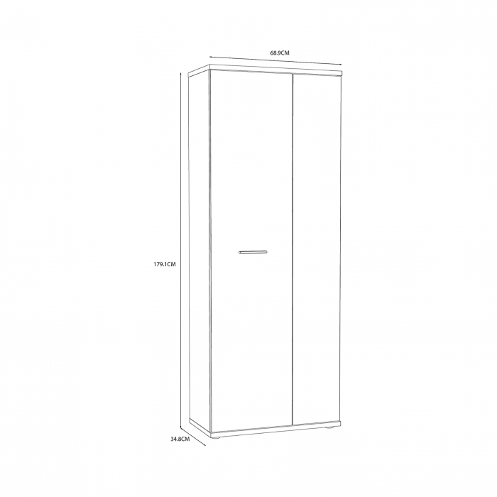 Pantofar NET106, cu 2 usi si 6 rafturi, corp sonoma, 68x179x34 cm - ExpoMob [7]
