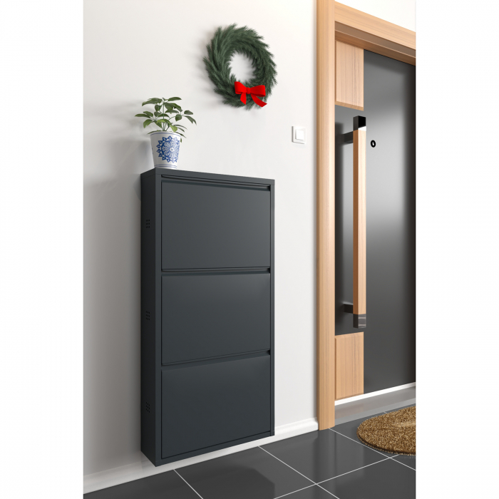 Pantofar TRIPLE, cu 3 rafturi, 55x15x100 cm - ExpoMob [2]