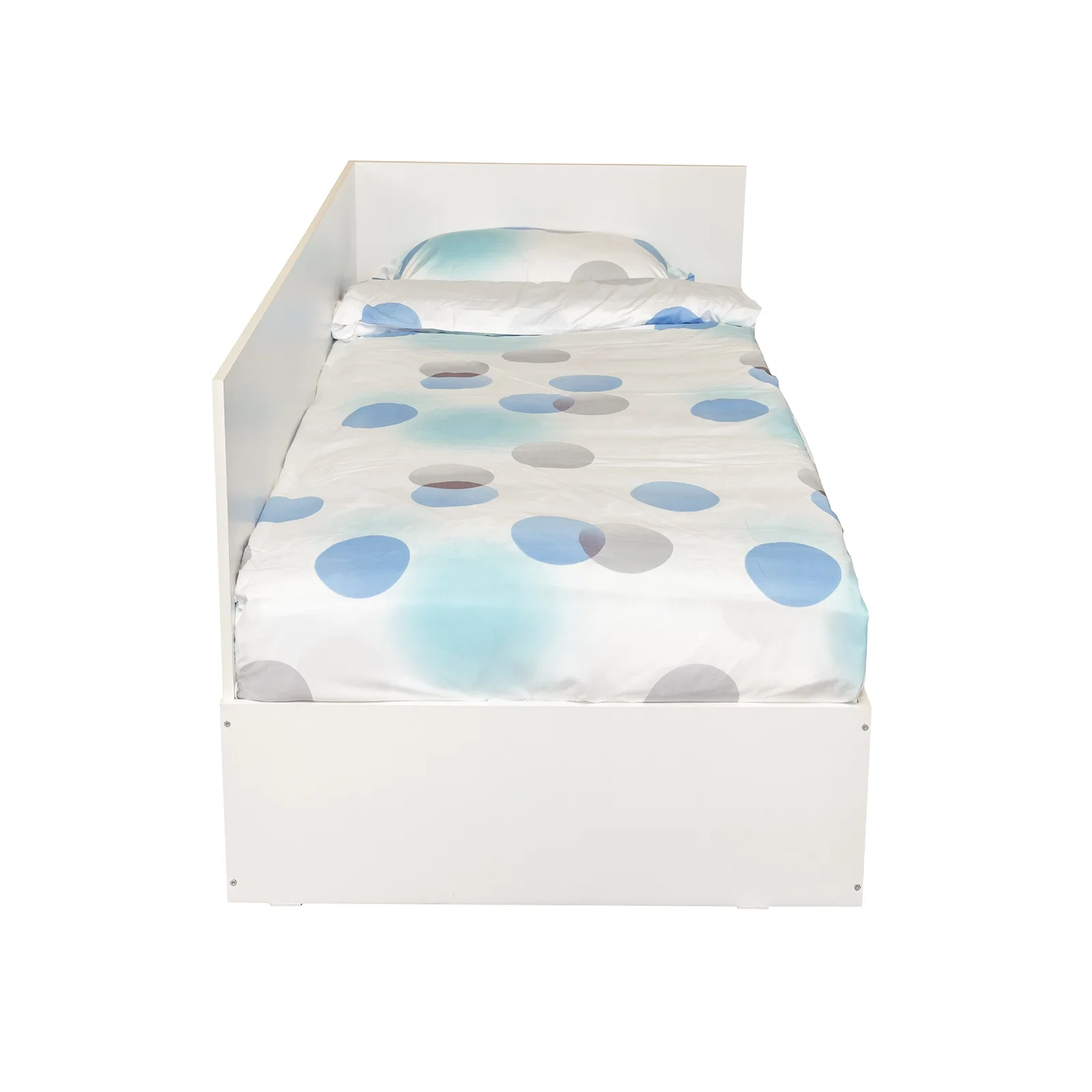 Pat Colt Alma Drept 120x200 cm, cu 2 sertare laterale pe role, colt interschimbabil, alb [4]