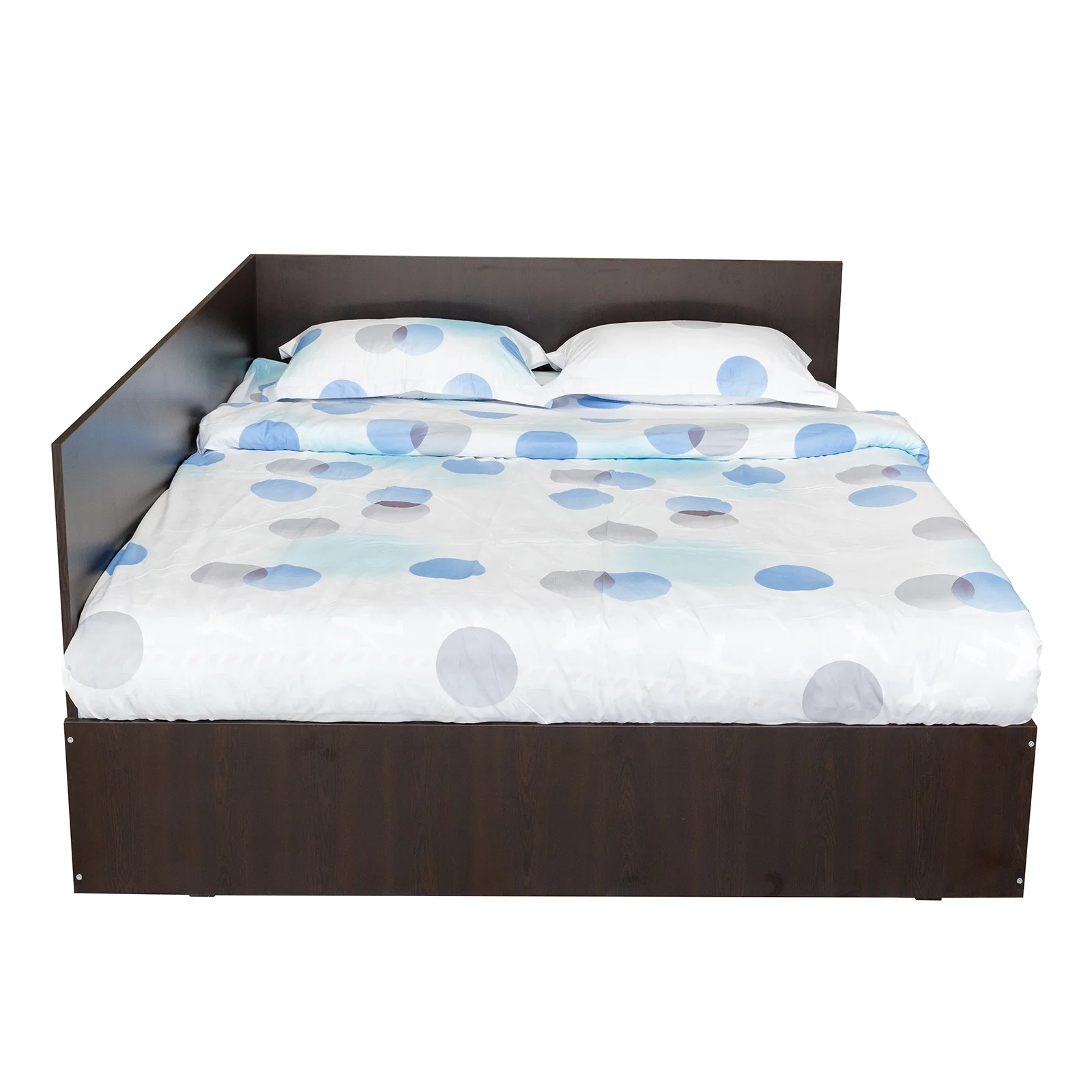 Pat Colt Alma Drept 180x200 cm, cu 2 sertare laterale pe role, colt interschimbabil, sonoma inchis + sonoma deschis [3]