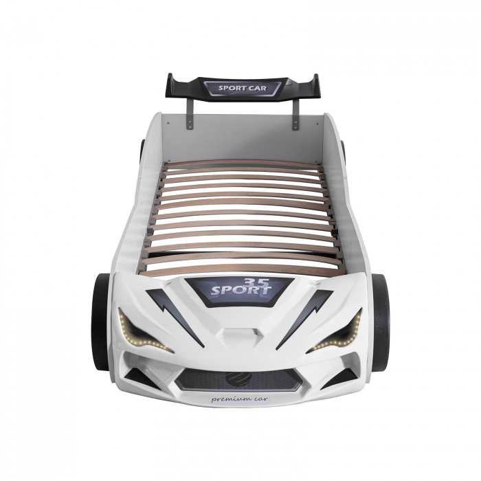 Pat pentru copii masina MVN2 ECO, cu faruri, 90x200 cm - ExpoMob [4]