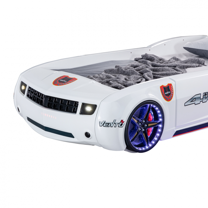 Pat pentru copii masina CAMARO, cu leduri, 90x190 cm  - ExpoMob [5]