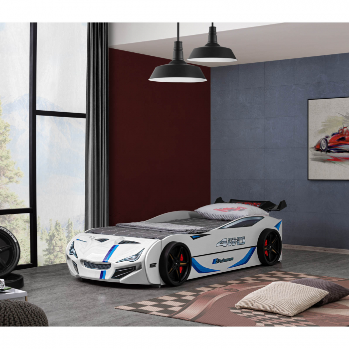 Pat pentru copii masina ECO DUBLU MVN1, 90x200 cm - ExpoMob [11]