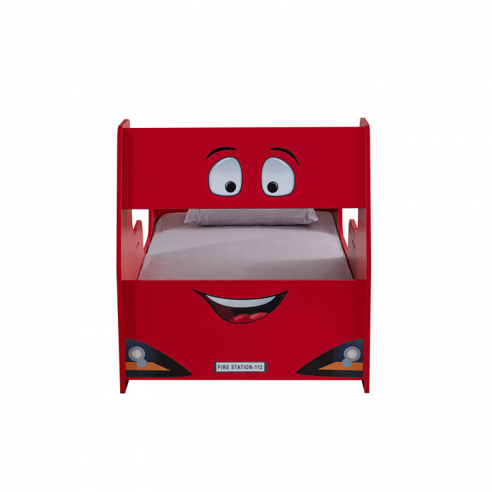 Pat pentru copii masina FIRE TRUCK, rosu, 90x190 cm - ExpoMob [5]