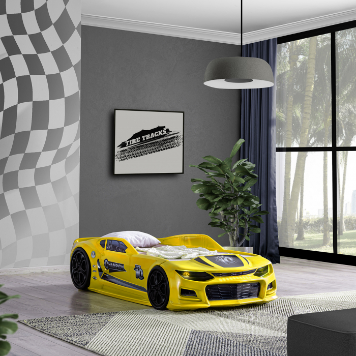 Pat pentru copii masina MINI CHAMPION, 70x140 cm - ExpoMob [8]