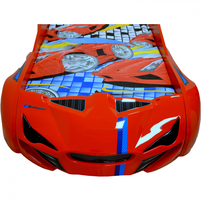 Pat pentru copii masina MVN1, cu sunet, telecomanda si lumini LED, 90x190 cm - ExpoMob [3]