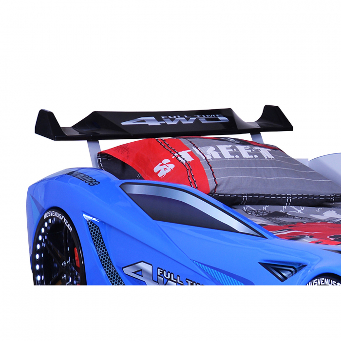 Pat pentru copii masina MVN1, cu sunet, telecomanda si lumini LED, 90x190 cm - ExpoMob [6]