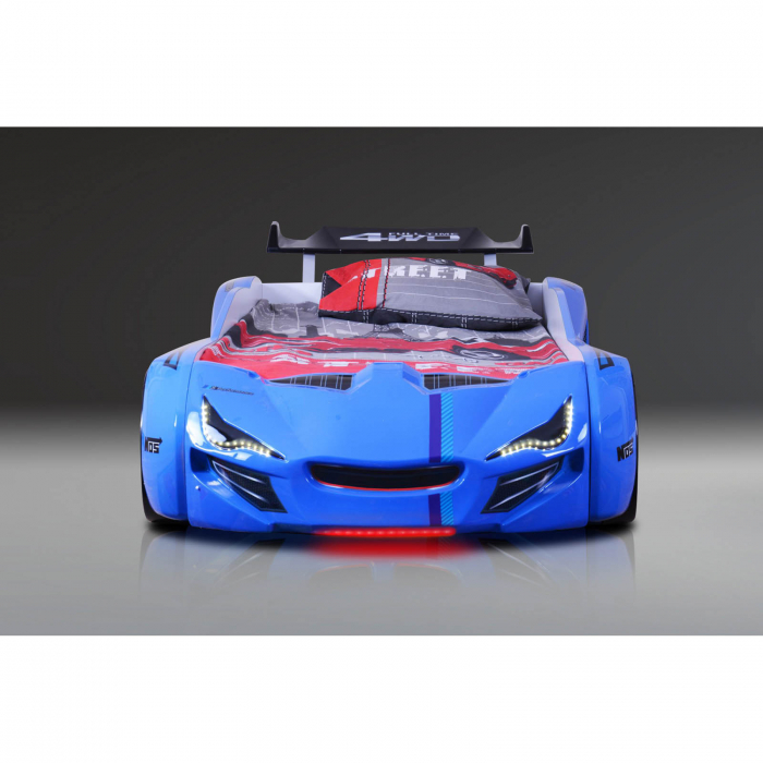 Pat pentru copii masina MVN1, cu sunet, telecomanda si lumini LED, 90x190 cm - ExpoMob [3]