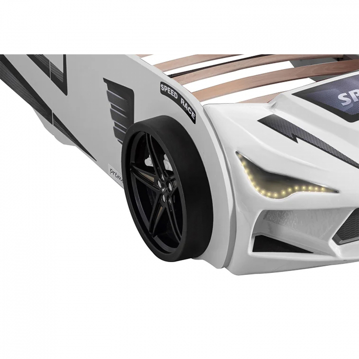 Pat pentru copii masina MVN2 ECO, cu faruri, 90x200 cm - ExpoMob [5]