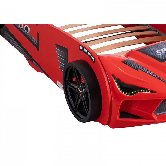 Pat pentru copii masina MVN2 ECO, cu faruri, 90x200 cm - ExpoMob [5]