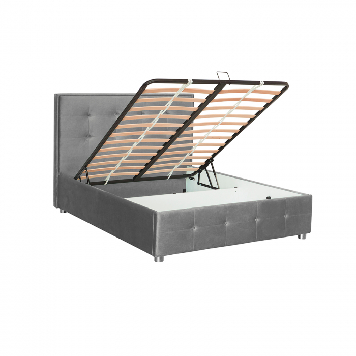 Pat tapitat LUXOR, 160x200 cm, cu sezut rabatabil, spatiu depozitare - ExpoMob [3]