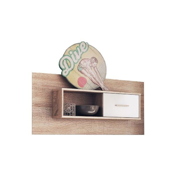 Raft suspendat TIPS, 1 usa, stejar sonoma + alb, 120x23x55 cm [2]