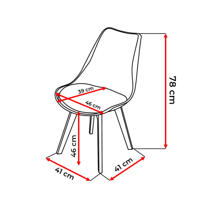 Scaun SCANDI, alb, 46x59x80 cm - ExpoMob [4]