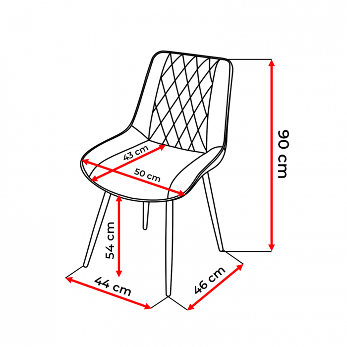 Scaun tapitat, gri + auriu, 46x59x80 cm - ExpoMob [4]