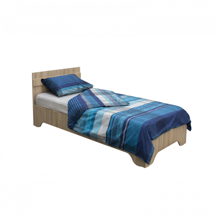 Set dulap ALMA 2 usi, 5 rafturi, sonoma, 80x52x203 cm si pat ALMA cu picioare, 90x200 cm, sonoma deschis - Expomob [5]