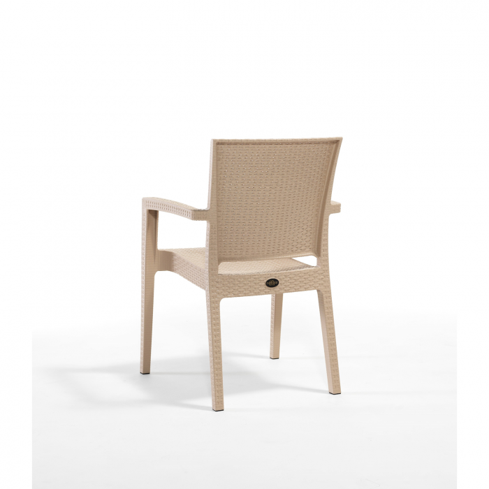 Set gradina cu masa CLASSI 90x90 cm + 4 scaune PARIS 62x58x88 cm, model ratan, cappuccino - ExpoMob [4]