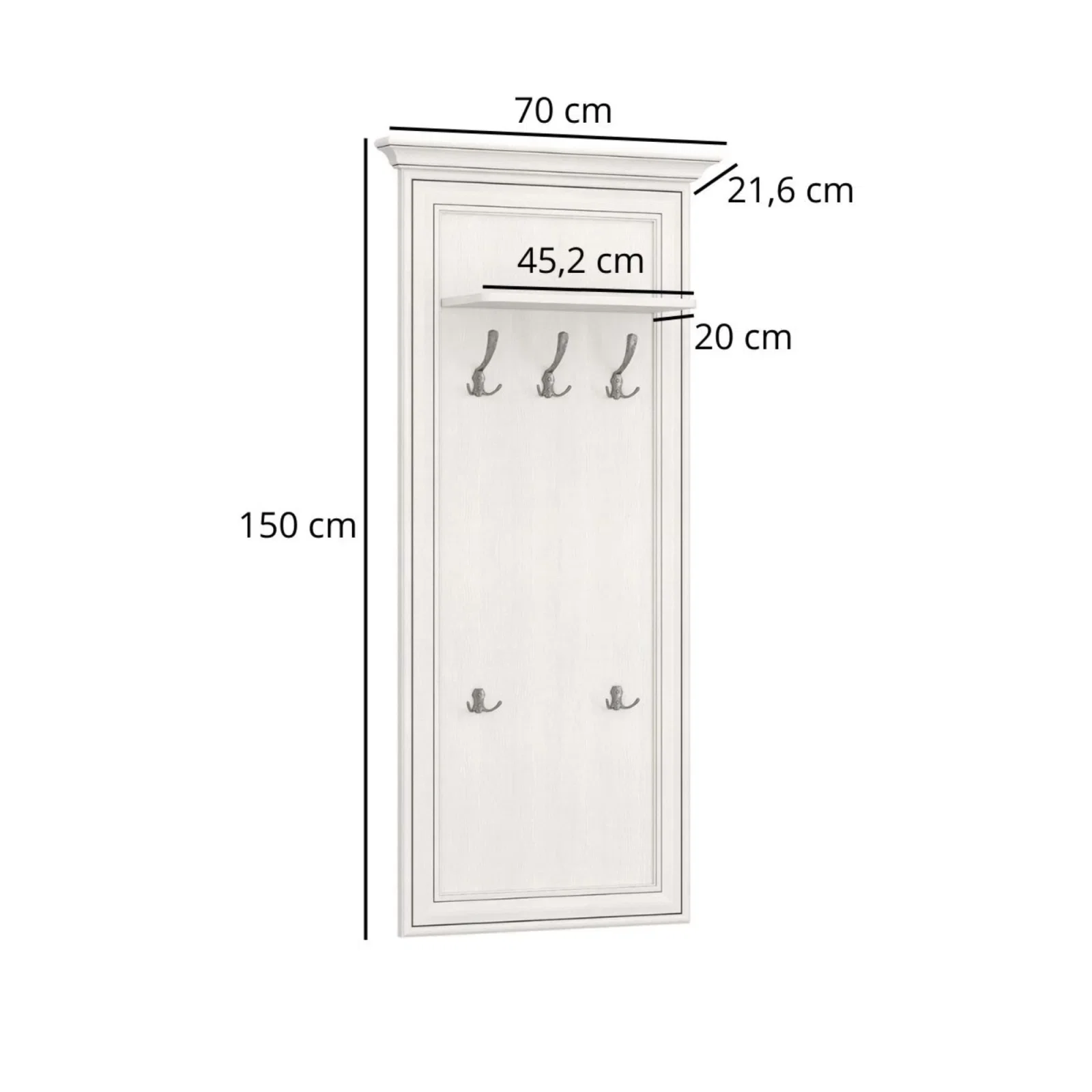 Set hol TIFFANY II, 4 piese, biblioteca 1 usa si 2 sertare, cuier suspendat, pantofare, crem fineline [12]