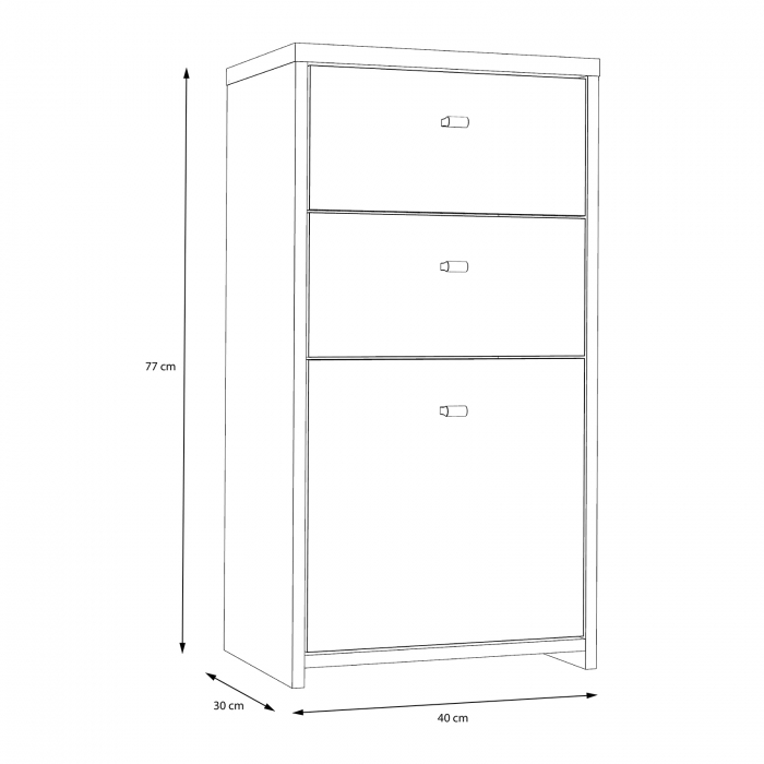 Comoda BEST CHEST SQNK211, 1 usa, 2 sertare, 40x77x29 cm - ExpoMob [5]